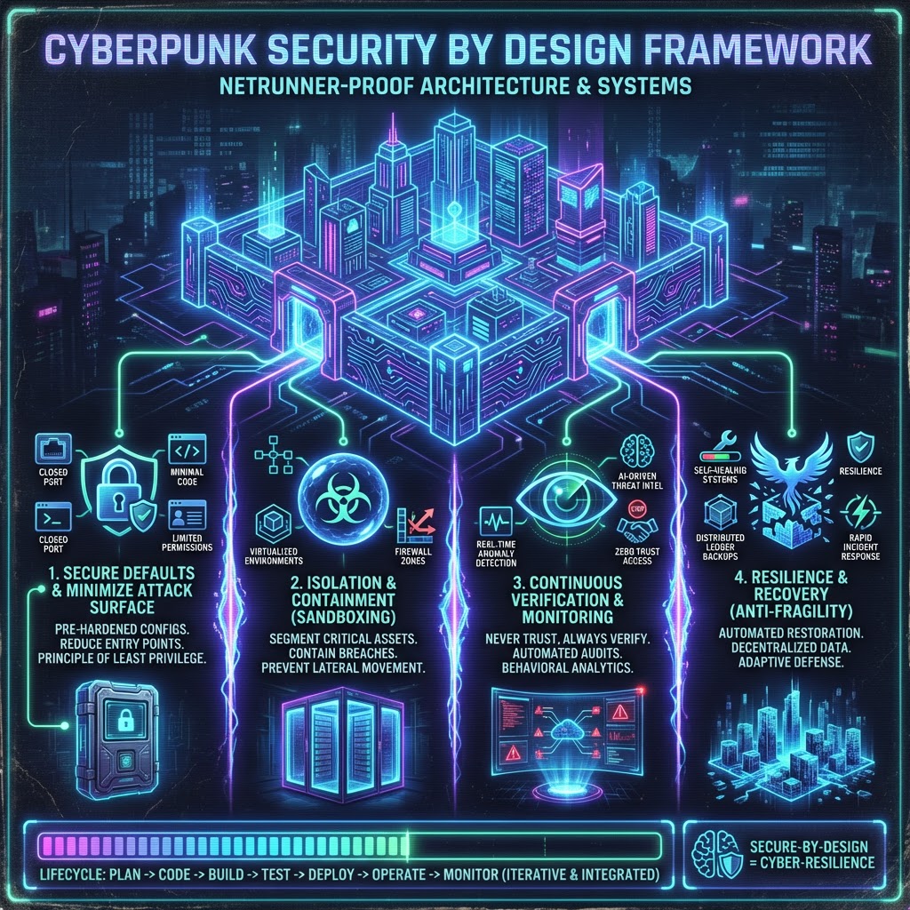 Cyberpunk security by design infographic
