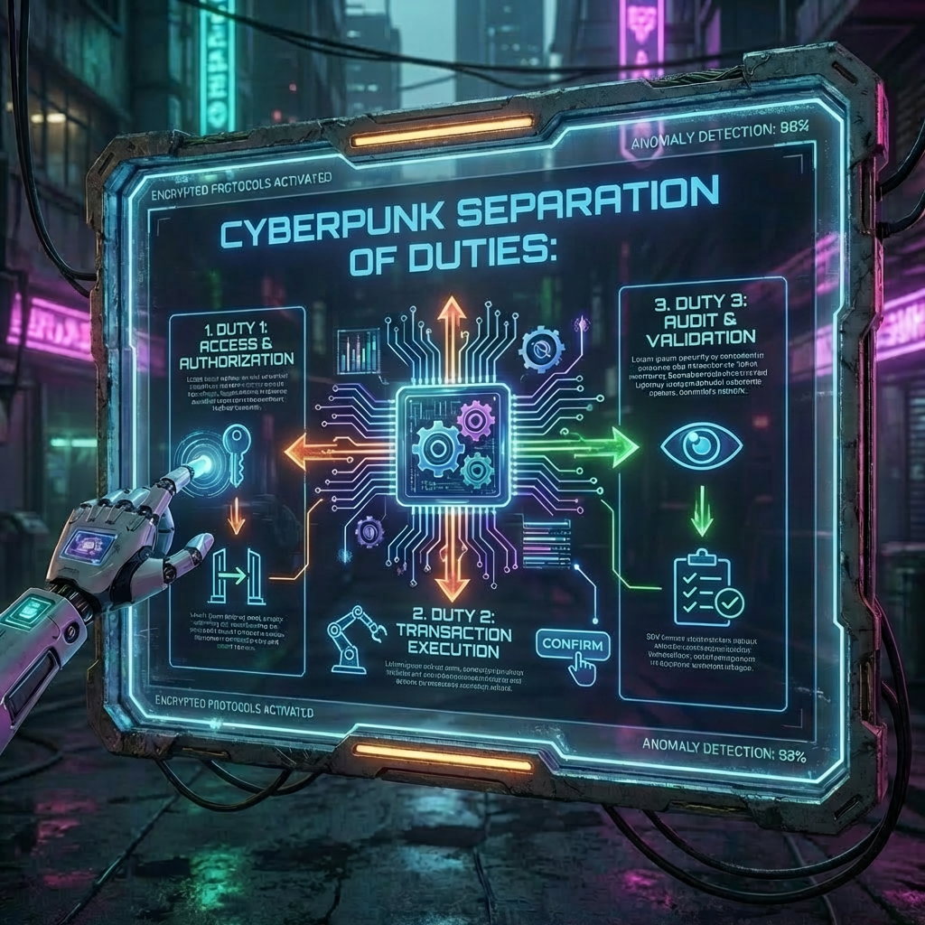 Cyberpunk security design application infographic display CYBERPUNK SECURITY BY DESIGN: APPLICATION INFOGRAPHIC showing trust layers, threat mitigation, and resilience loops.